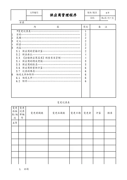 供应商管理程序