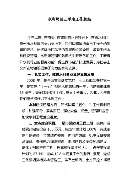 水利工作总结