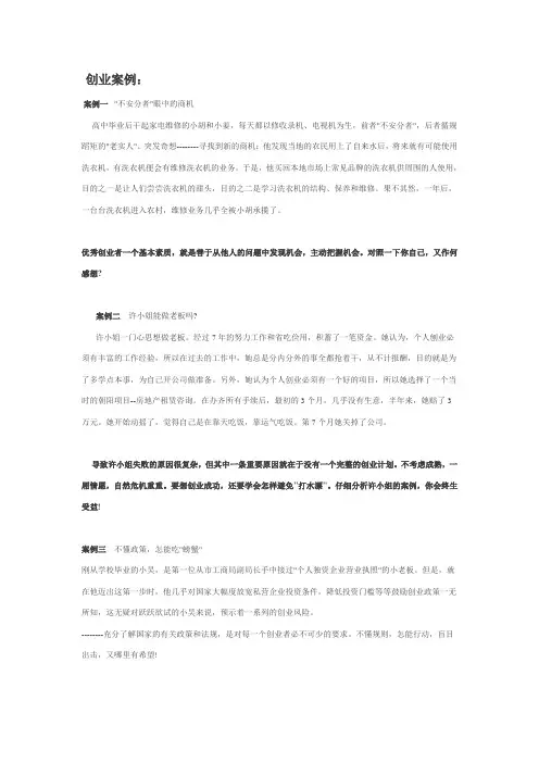 创业案例分析