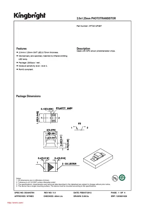 APT2012P3BT;中文规格书,Datasheet资料