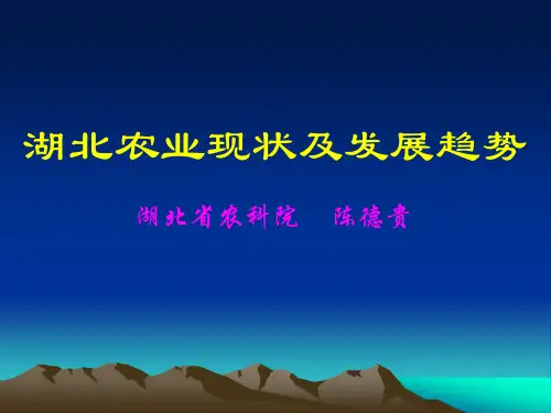 湖北农业现状及发展趋势