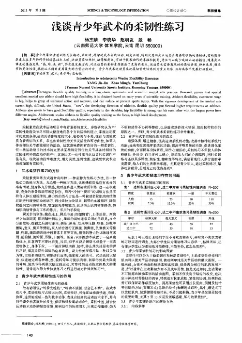 浅谈青少年武术的柔韧性练习