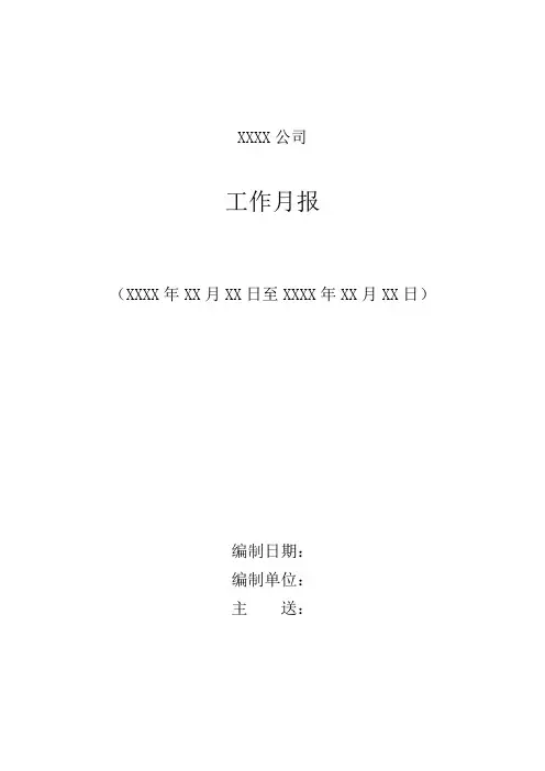 工作月报(模板)