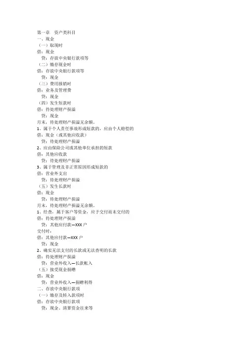 金融业会计实务分录