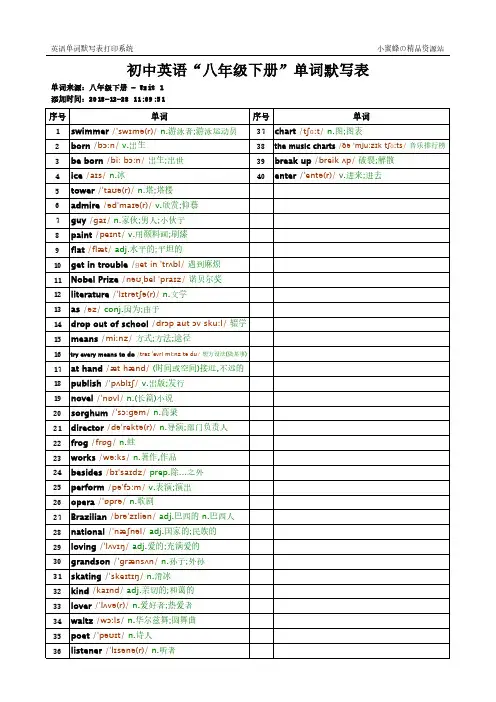47_8B_初中鲁教版_1_英文+音标+中文(彩色)_八年级下册_英语练习题单元测试卷词汇单词表