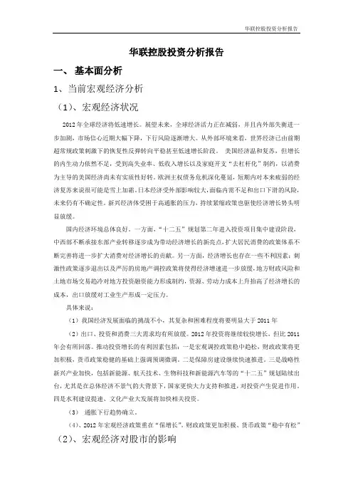 华联控股投资分析报告