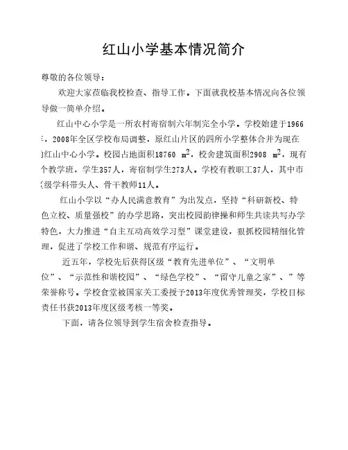 红山小学基本情况解说