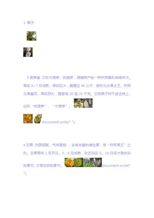 海南水果,你吃过哪些