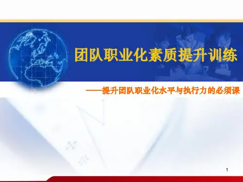 团队职业化素质提升训练——提升团队职业化水平与执行力的必须课