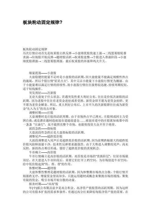 板块轮动固定规律
