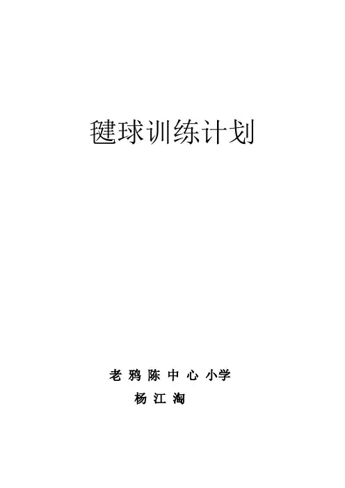 毽球训练计划