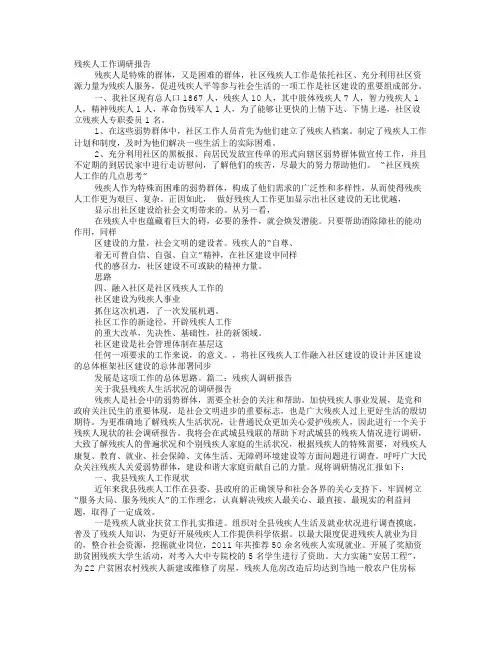 残疾人调研报告