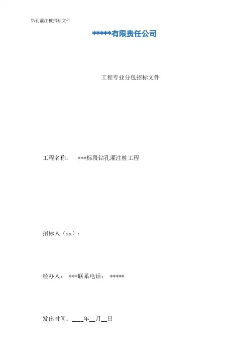 钻孔灌注桩招标文件