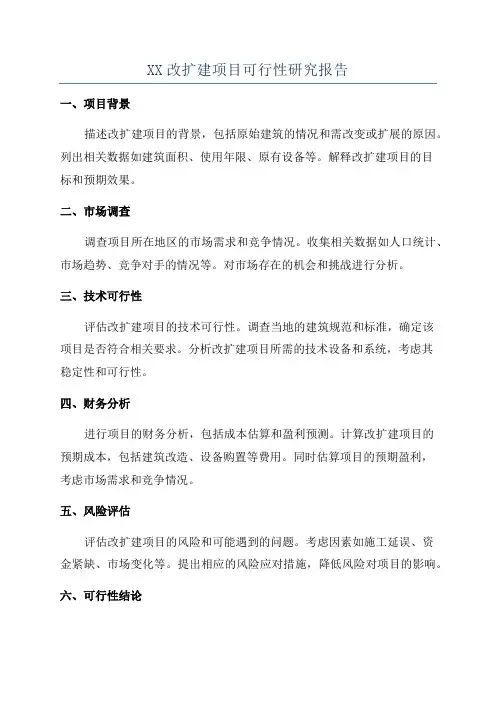 XX改扩建项目可行性研究报告