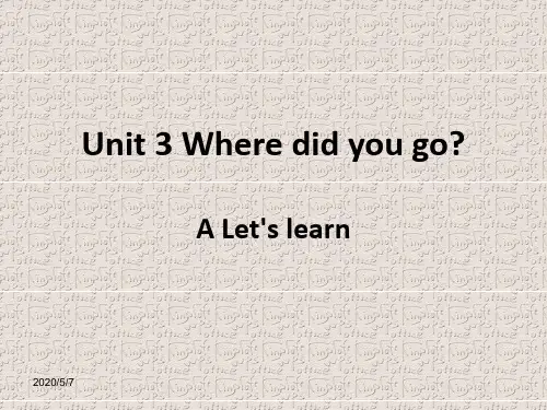 新版pep六年级下册Unit3 partA Let's learn