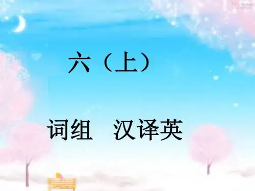 词组 (汉译英)