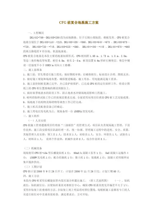 CFG桩复合地基施工方案