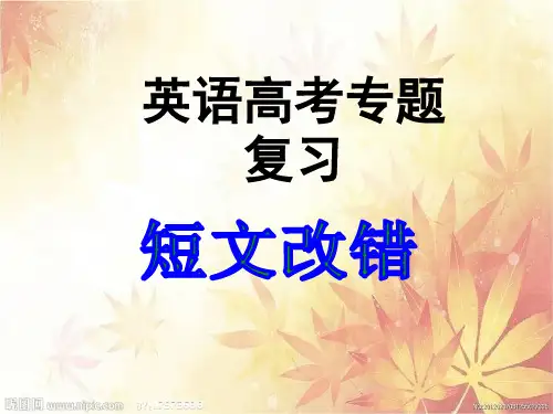 高三英语复习短文改错课件