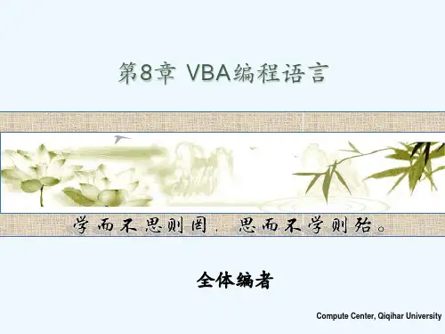 第8章 VBA编程语言