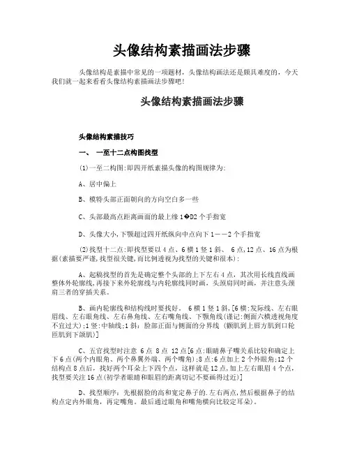 头像结构素描画法步骤