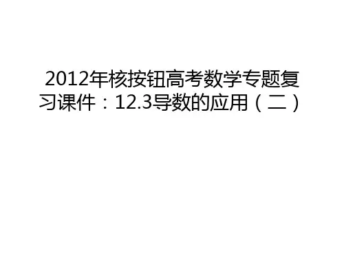 最新2012年核按钮高考数学专题复习课件:12.3导数的应用(二汇总