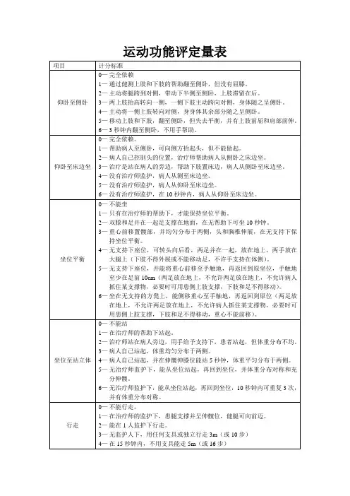 残疾人运动功能评定量表