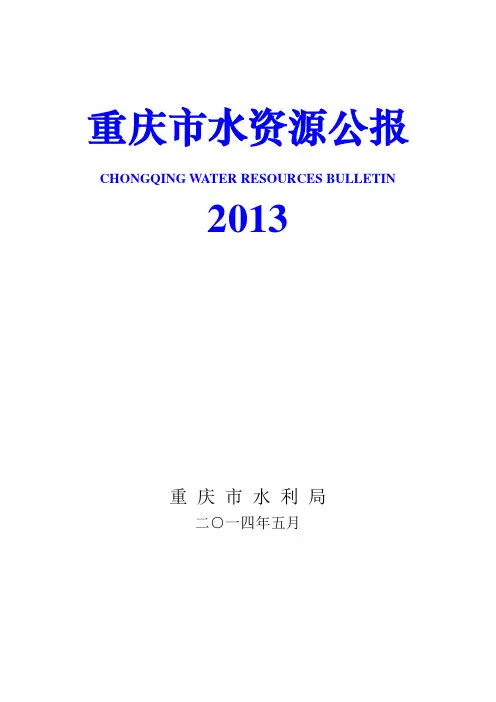 2013重庆水资源公报(印刷稿)