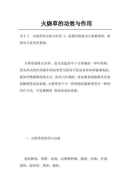 火烧草的功效与作用