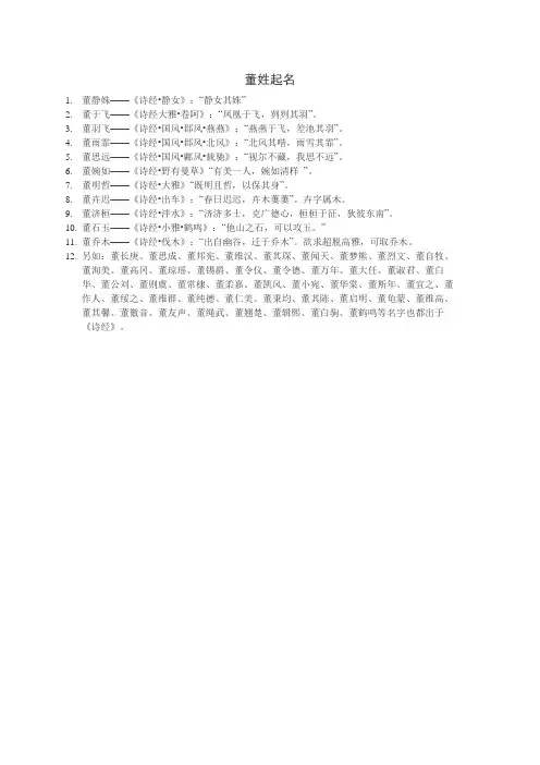 董姓起名