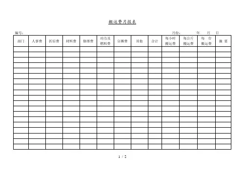 公司搬运费月报表(doc 2页)