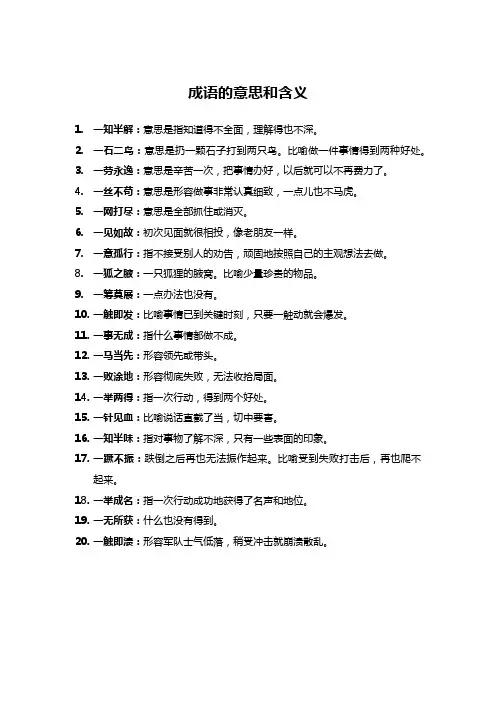 成语的意思和含义