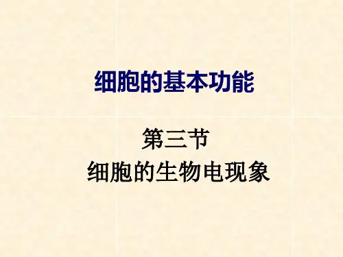 第四讲 细胞的生物电现象(2006)