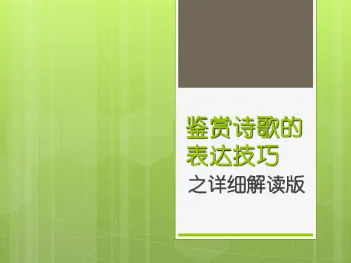 诗歌表现手法详细版备课讲稿