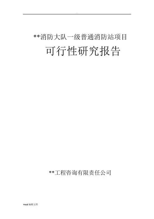 消防项目可行性研究报告