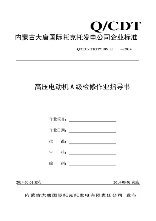 高压电动机A级检修作业指导书