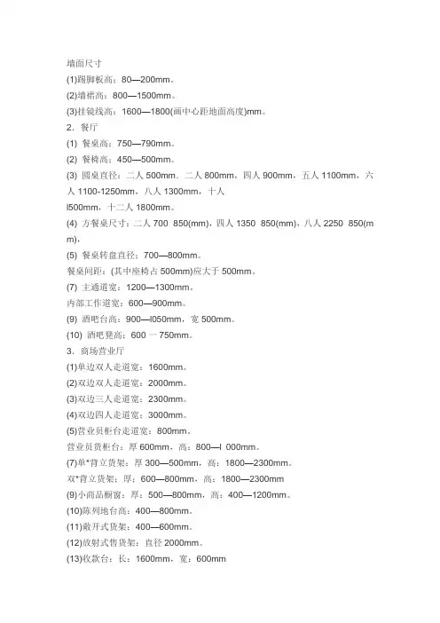尺寸大全