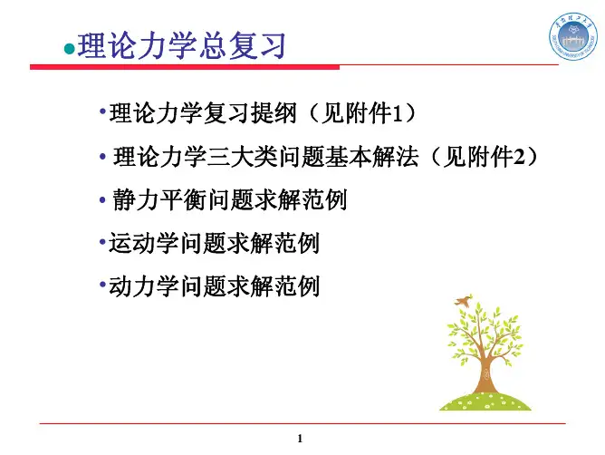 理论力学总复习(Hong)2---华南理工大学理论力学课件