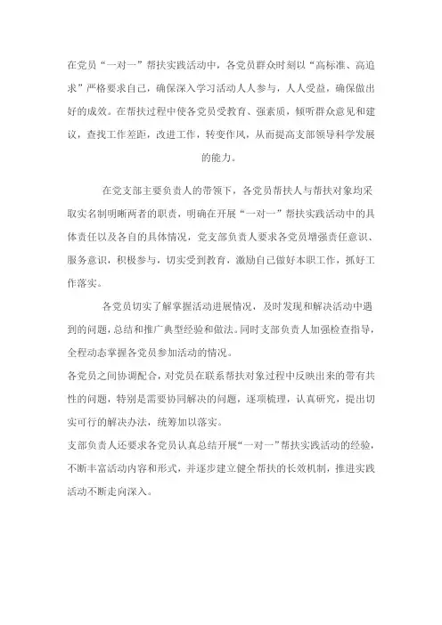 党员帮扶总结