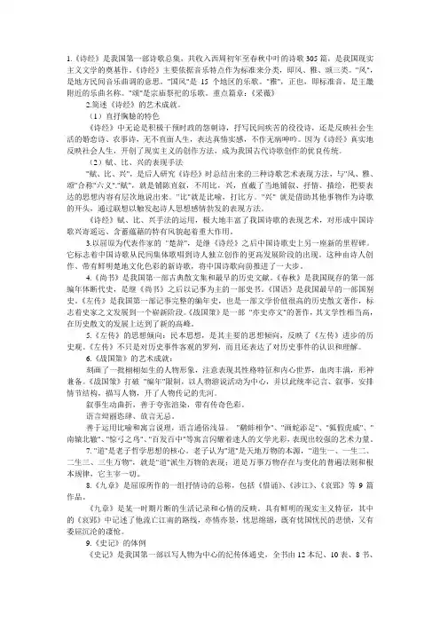 专升本语文文学常识资料