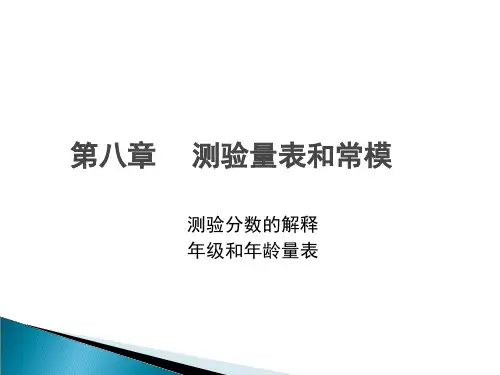 测验量表和常模