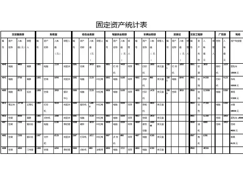 固定资产统计表