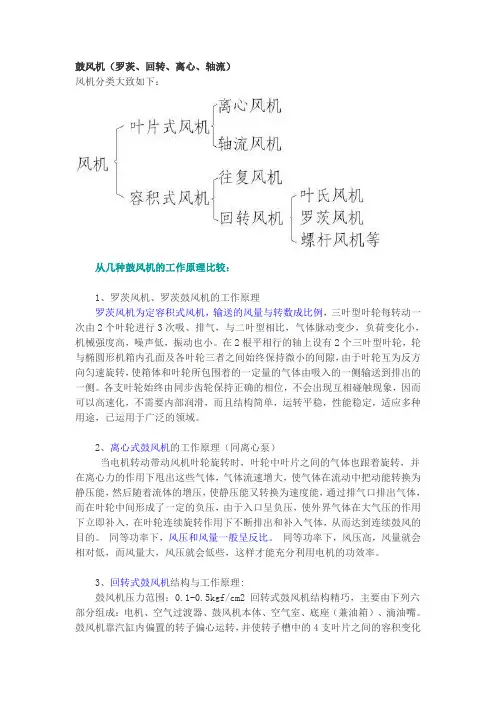 几种鼓风机的工作原理比较