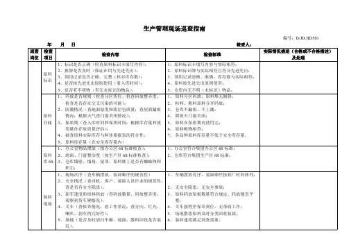 消费过程巡检记录表