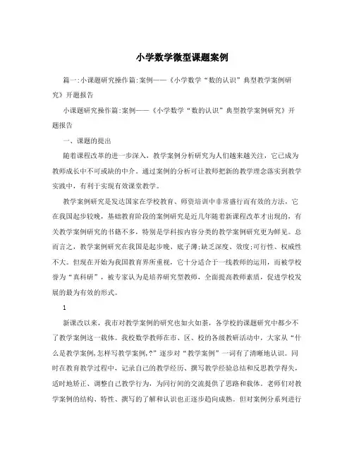 小学数学微型课题案例