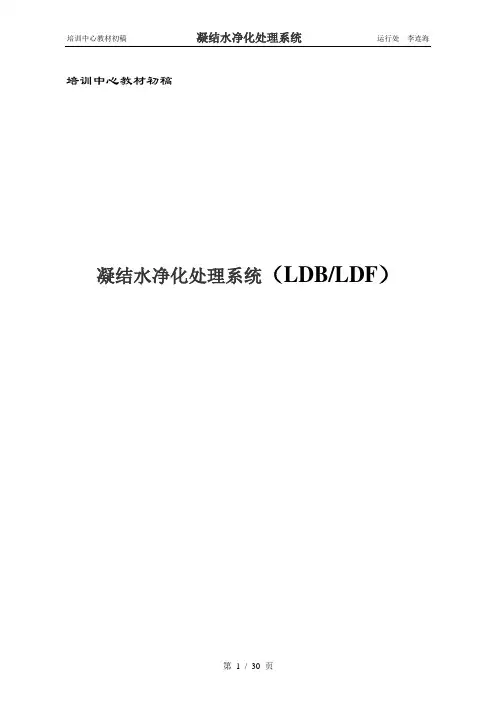 凝结水净化处理系统