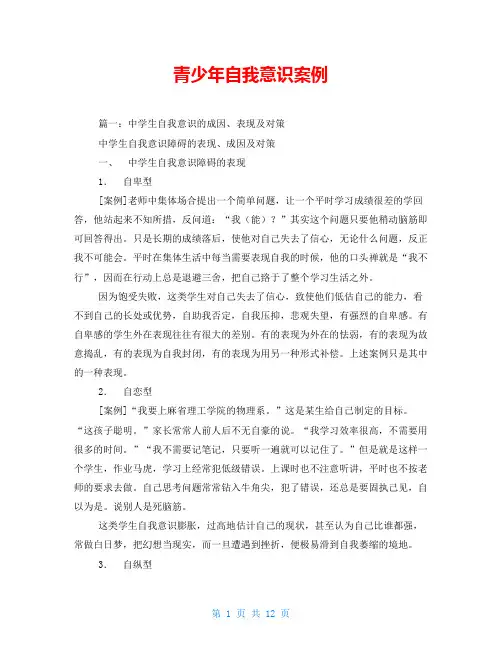 青少年自我意识案例