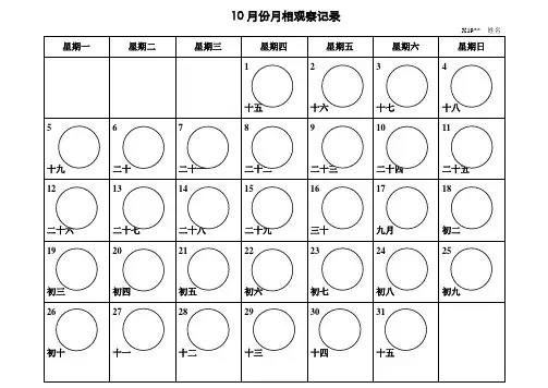 2020年月相观察记录表