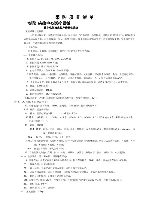 采购项目清单