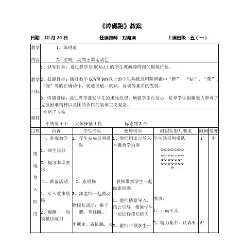 [优秀教案]：小学体育课教学设计