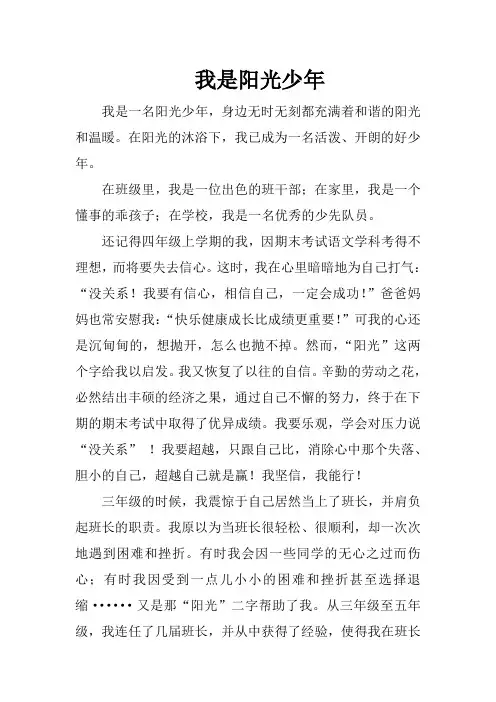 我是阳光少年